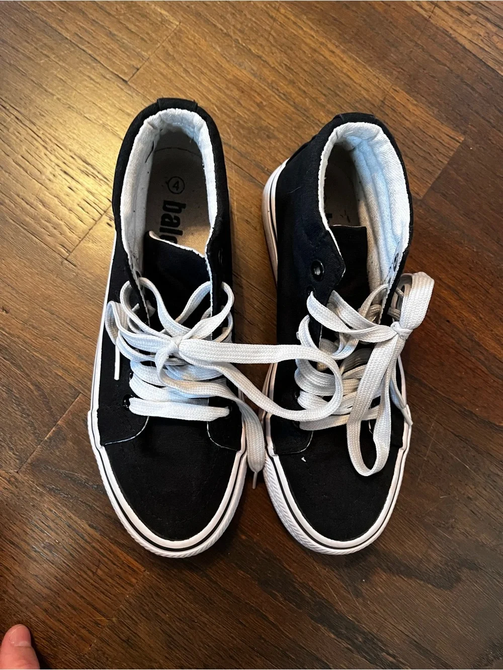balera Black and White High-Top Canvas Dance Sneakers